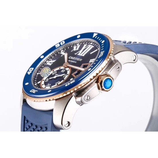 Cartier - Calibre de Cartier 42mm RG/SS/RU Blue F5F 1:1 Cal.1904-PS