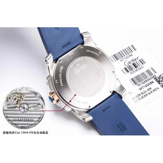 Cartier - Calibre de Cartier 42mm RG/SS/RU Blue F5F 1:1 Cal.1904-PS