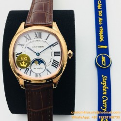 Drive De Cartier Moonphase 40mm RG/LE White Dial EGF MY9015
