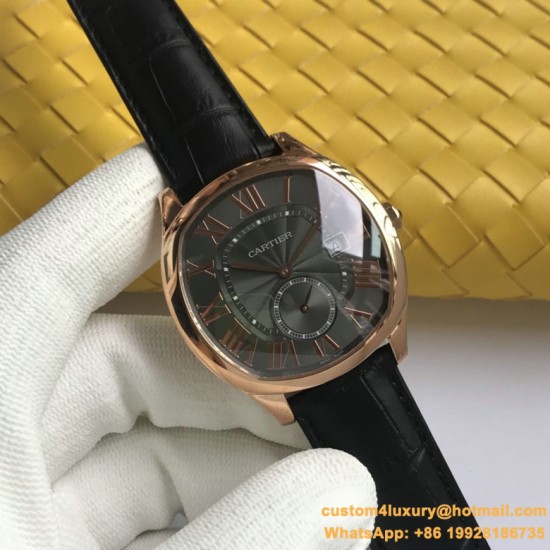 Drive De Cartier WSNM0004 40mm RG/LE Black Dial A8F Automatic