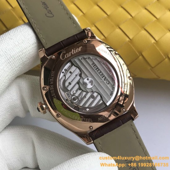 Drive De Cartier WSNM0004 40mm RG/LE Black Dial A8F Automatic