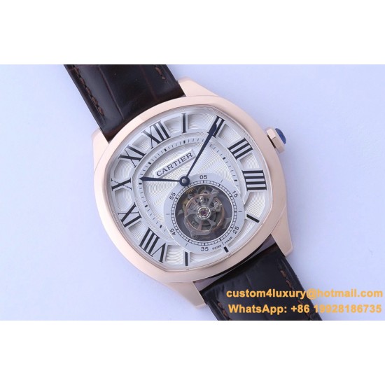 Cartier - Drive De Cartier 41mm Tourbillon RG/LE White Dial BBRF Tourbillon