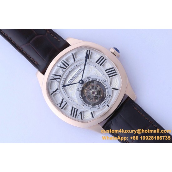 Cartier - Drive De Cartier 41mm Tourbillon RG/LE White Dial BBRF Tourbillon