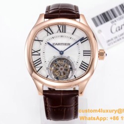 Drive De Cartier 40mm RG/LE White Textured Dial BLSF Tourb