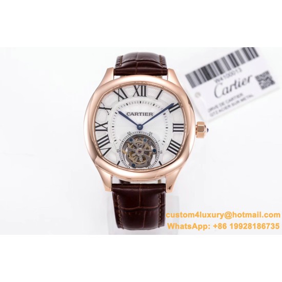 Drive De Cartier 40mm RG/LE White Textured Dial BLSF Tourb