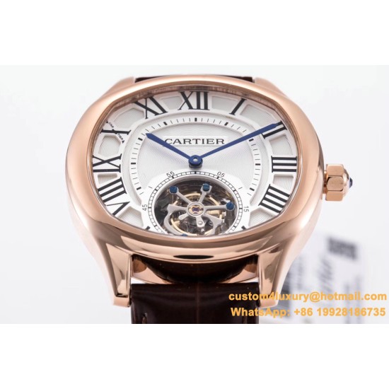 Drive De Cartier 40mm RG/LE White Textured Dial BLSF Tourb