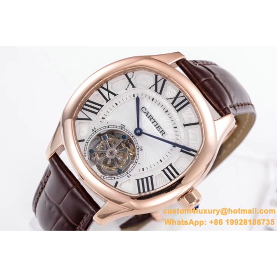 Drive De Cartier 40mm RG/LE White Textured Dial BLSF Tourb