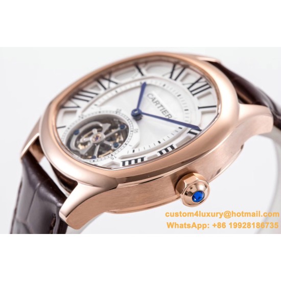 Drive De Cartier 40mm RG/LE White Textured Dial BLSF Tourb