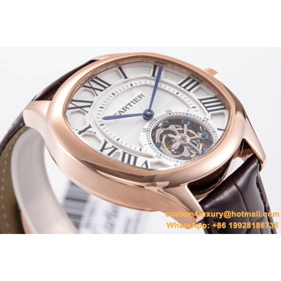 Drive De Cartier 40mm RG/LE White Textured Dial BLSF Tourb