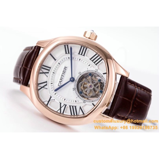 Drive De Cartier 40mm RG/LE White Textured Dial BLSF Tourb