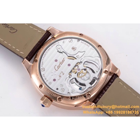 Drive De Cartier 40mm RG/LE White Textured Dial BLSF Tourb