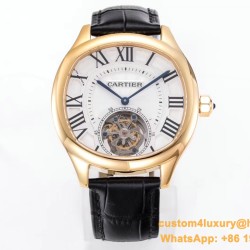 Drive De Cartier 40mm YG/LE White Textured Dial BLSF Tourb