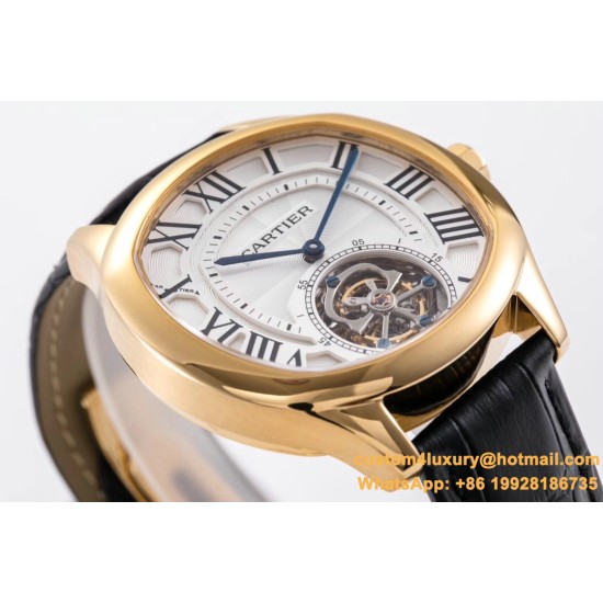 Drive De Cartier 40mm YG/LE White Textured Dial BLSF Tourb