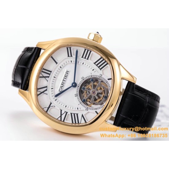Drive De Cartier 40mm YG/LE White Textured Dial BLSF Tourb