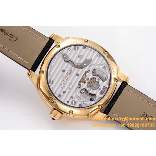 Drive De Cartier 40mm YG/LE White Textured Dial BLSF Tourb