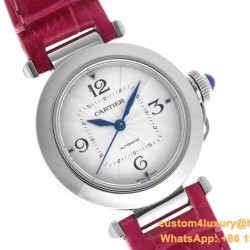 Cartier - Pasha Ladies 35mm SS/LE White/Num Red BVF 9039