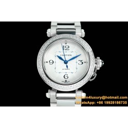 Cartier - Pasha Ladies 35mm SS/SS White/Num/Dia BVF Automatic