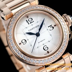 Cartier - Pasha Ladies 35mm RG/RG White/Num Diam BVF Automatic