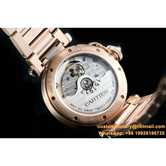 Cartier - Pasha Ladies 35mm RG/RG White/Num Diam BVF Automatic