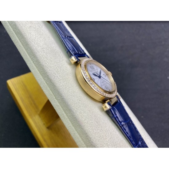 Cartier - Pasha Ladies 35mm WGPA0013 YG/LE White/Num Diam 3KF 1847