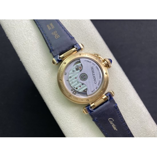 Cartier - Pasha Ladies 35mm WGPA0013 YG/LE White/Num Diam 3KF 1847