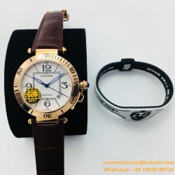 Cartier - Pasha Man 41mm RG/LE White/Num GBF 9015