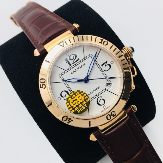 Cartier - Pasha Man 41mm RG/LE White/Num GBF 9015
