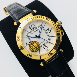 Cartier - Pasha Man 41mm YG/LE White/Num GBF 9015