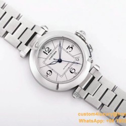 Cartier - Pasha Ladies 35mm SS/SS White/Num V9F A2892