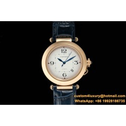Cartier - Pasha Men(41mm)/Ladies(35mm) RG/LE White/Num KDY Original 9015 Movement