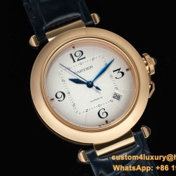 Cartier - Pasha Men(41mm)/Ladies(35mm) RG/LE White/Num KDY Original 9015 Movement