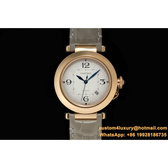 Cartier - Pasha Men(41mm)/Ladies(35mm) RG/LE White/Num KDY Original 9015 Movement