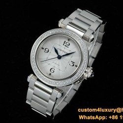 Cartier - Pasha Ladies 35mm Diam SS/SS White/Num KDY Original 9015 Movement