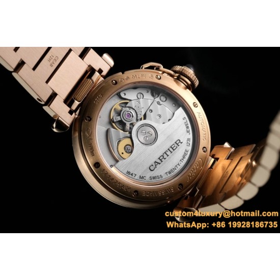 Cartier - Pasha Ladies 35mm Diam RG/RG White/Num KDY Original 9015 Movement