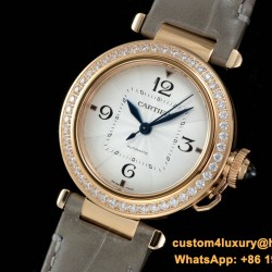 Cartier - Pasha Ladies 35mm Diam RG/LE White/Num KDY Original 9015 Movement