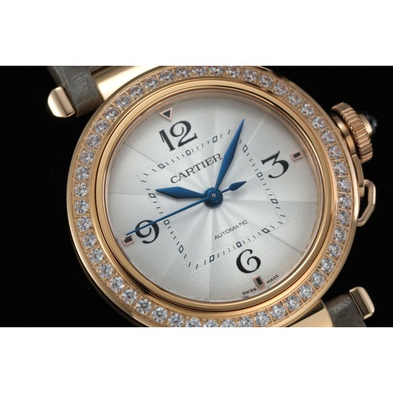 Cartier - Pasha Ladies 35mm Diam RG/LE White/Num KDY Original 9015 Movement