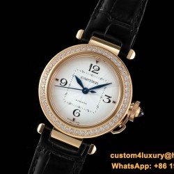 Cartier - Pasha Ladies 35mm Diam RG/LE White/Num KDY Original 9015 Movement