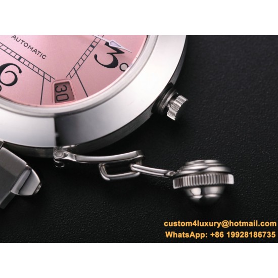 Cartier - Pasha Ladies W31074M7 35mm SS/SS Pink/Num TWCF A2892