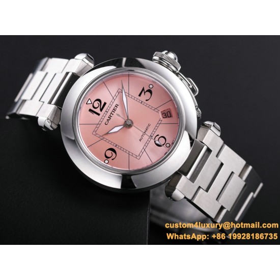 Cartier - Pasha Ladies W31074M7 35mm SS/SS Pink/Num TWCF A2892