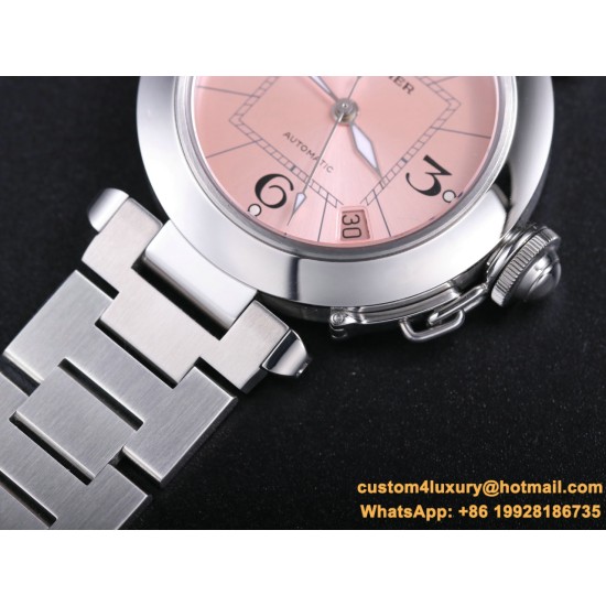 Cartier - Pasha Ladies W31074M7 35mm SS/SS Pink/Num TWCF A2892