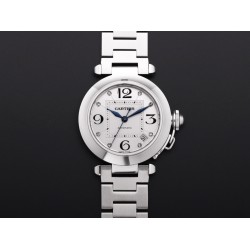 Cartier - Pasha Ladies W31074M7 35mm SS/SS White/Num TWCF A2892