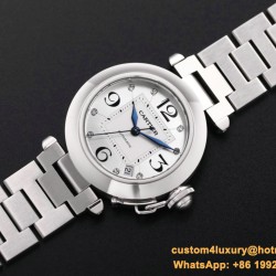 Cartier - Pasha Ladies W31074M7 35mm SS/SS White/Num TWCF A2892