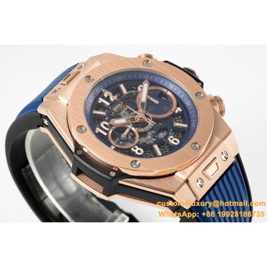 Big Bang Unico 42mm RG/RU Skeleton Blue Dial BBF HUB1280