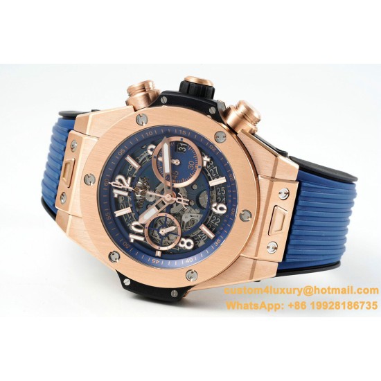 Big Bang Unico 42mm RG/RU Skeleton Blue Dial BBF HUB1280