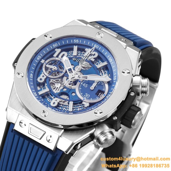 Big Bang Unico 42mm TI/RU Skeleton Blue Dial BBF HUB1280