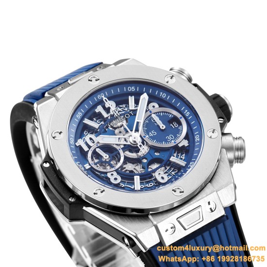 Big Bang Unico 42mm TI/RU Skeleton Blue Dial BBF HUB1280