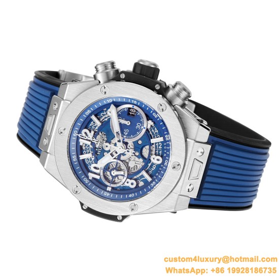 Big Bang Unico 42mm TI/RU Skeleton Blue Dial BBF HUB1280