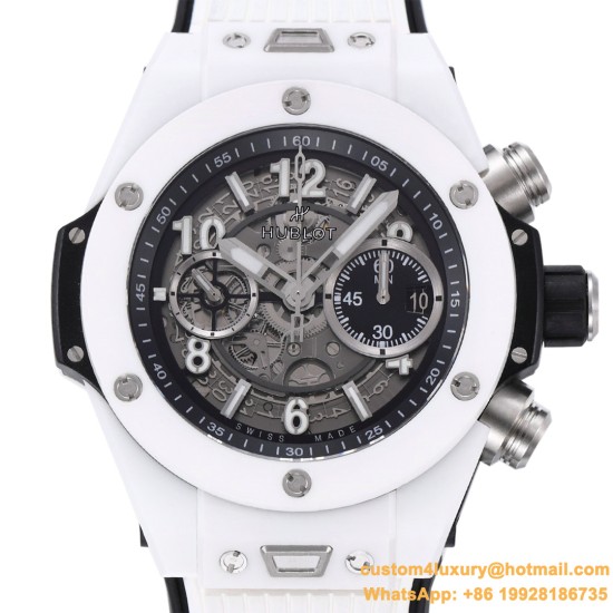 Big Bang Unico 42mm White Ceramic/RU Skeleton Dial BBF HUB1280
