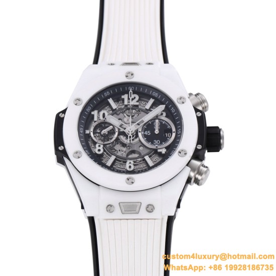 Big Bang Unico 42mm White Ceramic/RU Skeleton Dial BBF HUB1280