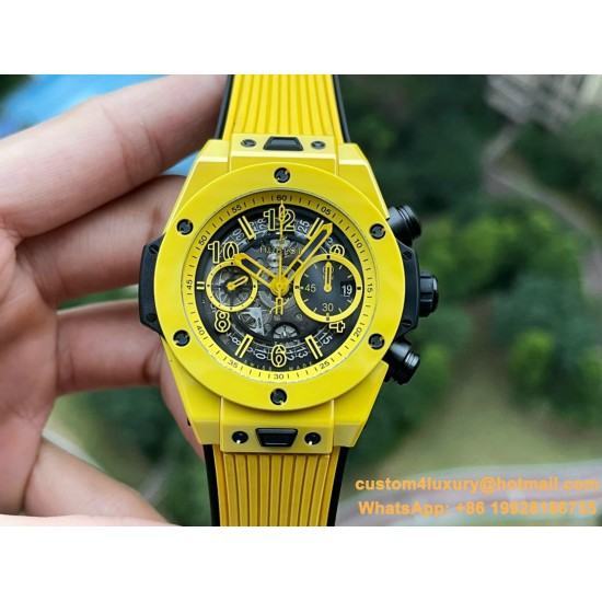 Big Bang Unico 42mm Yellow Magic Ceramic/RU Skeleton Dial BBF A1280
